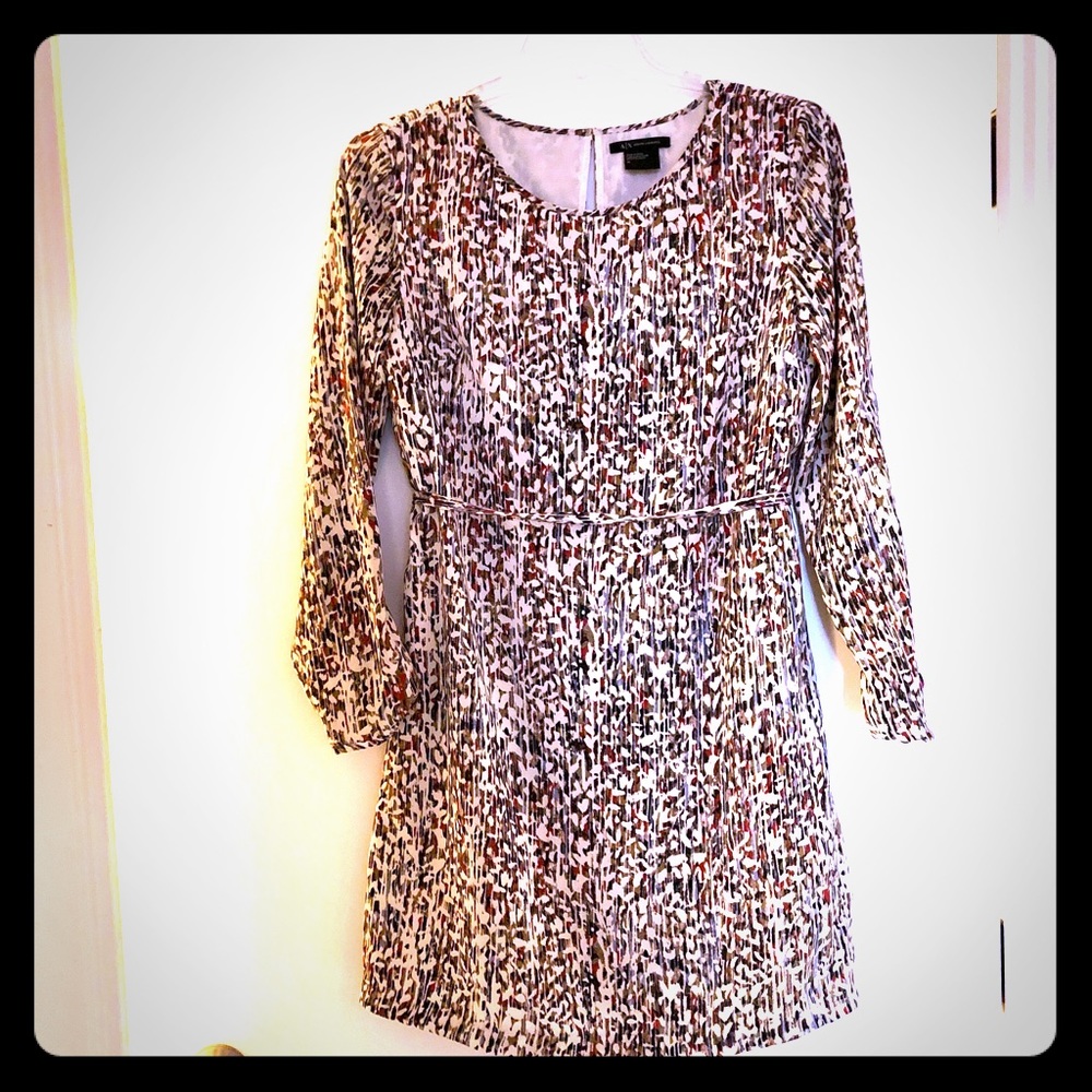 Armani Exchange Long Sleeve Dress with Tie Waist